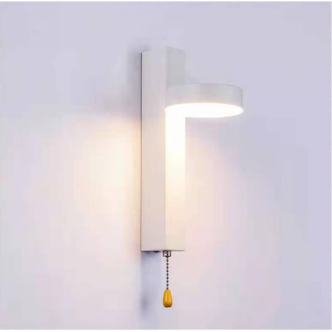 Applique murale 9W à éclairage tricolore sélectionnable avec interrupteur à tirette pour salon, chambres, escaliers, cuisines. Blanc (1/5)