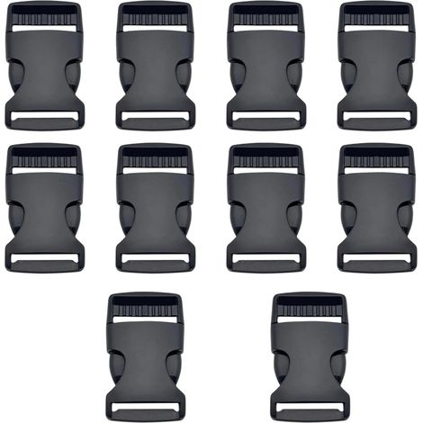 10 Pièces Attache Spa, Boucles Enfichables Plastique Noir 25Mm, Attache Volet Roulant Piscine, Attach Sangle, Déclenchement Latéral, Boucle Sangle Sac À Dos Double Ouverture (1/5)