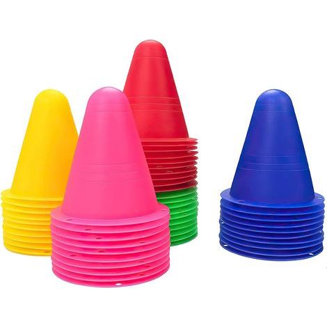 50 colored plastic cones for obstacle courses and sports rollers (1/5)