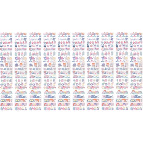 10 feuilles ruban adhésif PET long motif bande dessinée mignon autocollants décoratifs pour calendrier type 2 (1/5)