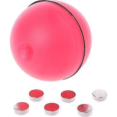 Jouet pour chat/chiot, balle en plastique lumineuse à mâcher, pour stimuler l'instinct naturel de chasse, 6,35 cm (2,5 pouces), interactif pour chien et chat. (1/5)