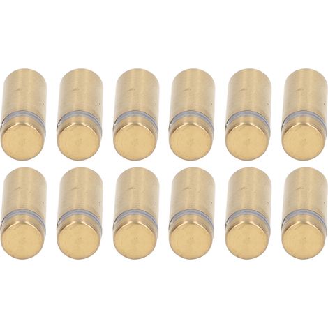 Lot de 12 vis d'écartement en acier inoxydable plaqué or brossé, clous publicitaires pour panneaux de support acryliques, 12 x 30 mm (1/5)