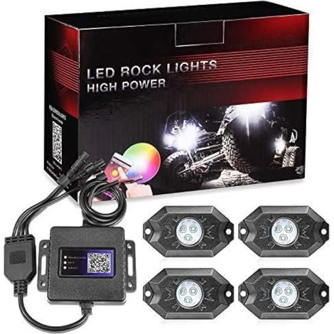 RGB-LED-Unterbodenbeleuchtungsset mit 4 Modulen, elektrostatischer Entladungslampe und Beleuchtungssystem mit Bluetooth-App-Steuerung. – UTV – ATV – Polaris – Kam – Am – 4 m (1/5)