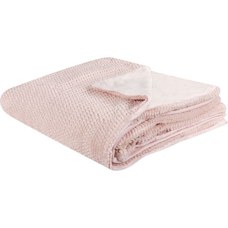 Plaid Rose 200 x 220 cm Couvre-Lit Très Doux Haute Qualité pour Chambre Cosy Bjas