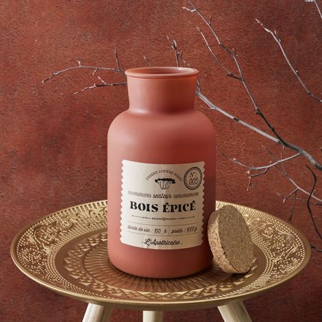 Bougie - HOME DECO FACTORY - Bois Épicé - Beige et Orange (1/5)