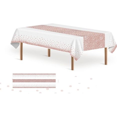 4 unités nappe jetable imperméable, motif pois dorés, 137 x 274 cm, pour anniversaire et événements festifs (1/5)