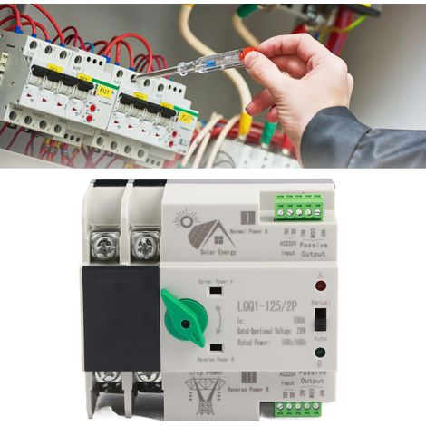 LQQ1-125/2P AC230V Dual-Netzteil mit automatischer Schaltschaltung, schneller Schaltregler, Millisekunden-Schaltung, Modell für 100A-Heimsolaranlagen (1/5)