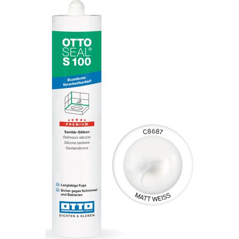 OTTOSEAL S100 Premium-Sanitär-Silikon 300ml C8687 matt weiß
