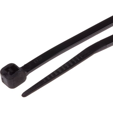 Serre-câble RS PRO Noir en Nylon 66, 265mm x 3,6 mm ( Prix pour Sachet de 100 )