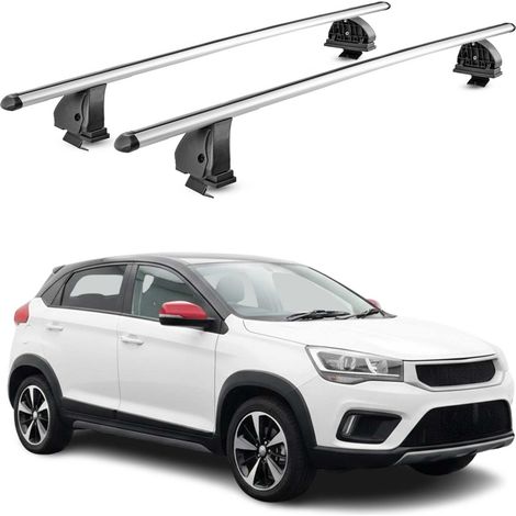 OMAC Aluminium Dachträger Querträger für DR 3 2018-2026 – TÜV / DIN 75302:2019 – Abschließbar – T-Nut – Max. 75 kg – 2 Stangen – Silber (1/5)