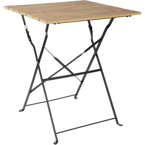 Table de terrasse carrée Perth effet bois - BOLERO (1/5)