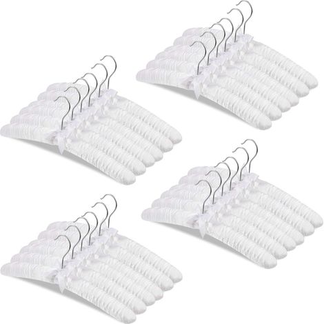 25 gepolsterte Satin-Kleiderbügel mit Rostschutz zum Aufhängen von Kleidern, Pullovern, Anzügen und mehr (weiß) (1/5)