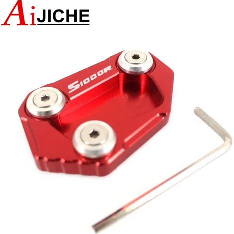 (Rouge) Béquille latérale CNC pour moto, extension de support, compatible avec BMW S1000R S1000 R S 1000R 2014-2016 maxpower
