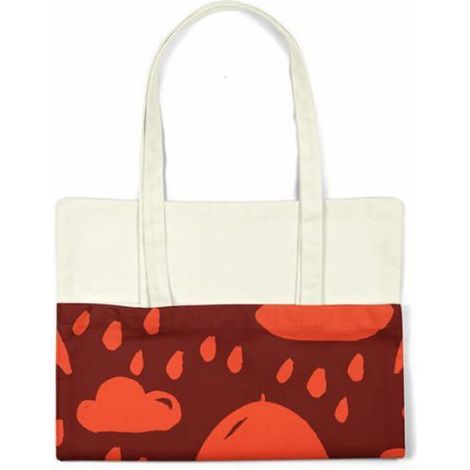 Sac Tote - Coton - 34x40 cm - Anse 30 cm - Orange - 1 Pièce (1/4)