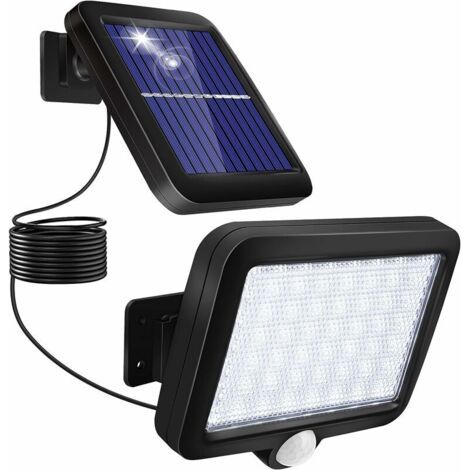 Lampe Solaire Exterieur Avec Détecteur De Mouvement, Eclairage Exterieur Solaire Étanche Ip67 D'Éclairage Angle 120° Lumiere Solaire Jardin Avec Câble De 5M Pour Patio Garage Mur Cour --56 Lumières (1/5)