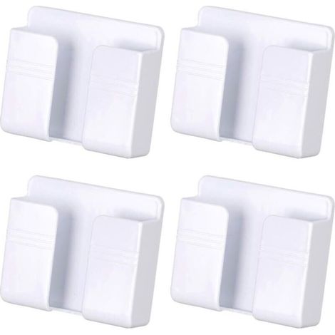 99 x 28 x 86mm, (Blanc) 4pcs support de stockage mural domestique pâte support de charge de téléphone portable rangement multifonctionnel et stoc (1/5)