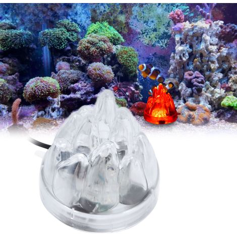 Lampe de bulles LED PVC 9x8cm avec diffuseur d'air pour aquarium 4 ventouses fixation 2W éclairage décoratif oxygénation (1/5)