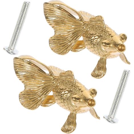 2 pièces de couteaux à poisson dorés pour avec conception robuste 50x36x25mm, griffes sécurité (1/5)