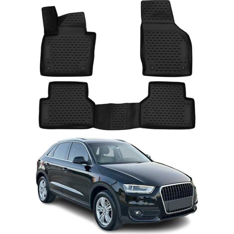 OMAC 3D Tapis de Sol Compatible avec Audi Q3 8U 2011-2018 Caoutchouc TPE Noir (1/5)