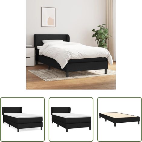 Matratze - Boxspringbett mit Matratze Schwarz 90x200 cm Stoff (1/5)