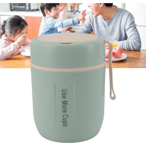 Isolierte Wasserflasche für Kinder, hitzebeständig, tragbar, aus lebensmittelechtem Edelstahl 304, stylisch, Frühstücksbecher für Schüler mit Deckel, mintgrün. (1/5)
