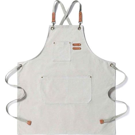 Longziming - Tablier en toile crème – Imperméable et résistant à l'huile – Tablier robuste et ajustable pour la cuisine, le bricolage, le barista et le jardinage – Élégant et fonctionnel (1/5)