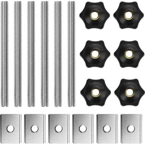 TAISHENGDA – Satz mit 6 M8 T-Nut-Gleitmuttern – Flügelmuttern aus Edelstahl – Zur Montage auf T-Schienen – Langlebige und korrosionsbeständige Materialien (1/5)