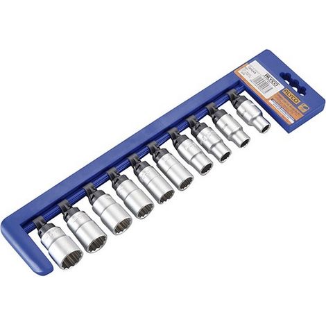 ENSEMBLE DE 10 DOUILLES 1/2" BIHEXAGONALES 10-22 MM