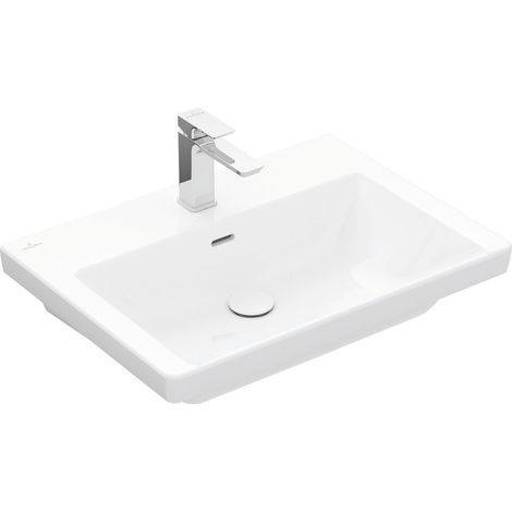 Vasque à poser V&B SUBWAY 3.0 650x470mm avec trop-plein avec trou pour robinet blanc C+ (1/5)