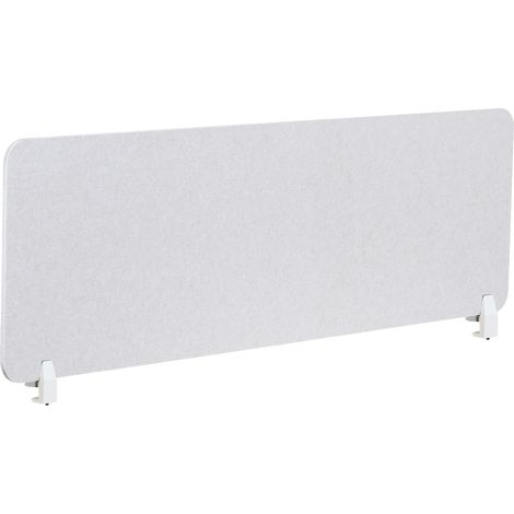 Panel separador acústico escritorio PET tapizado en tela 160 x 50 cm blanco crema Split