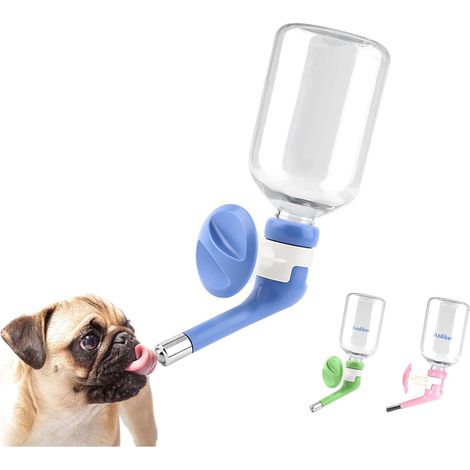 Abreuvoir pour animaux de compagnie à tête carrée suspendu bouteille d'eau potable automatique (vert) (1/4)