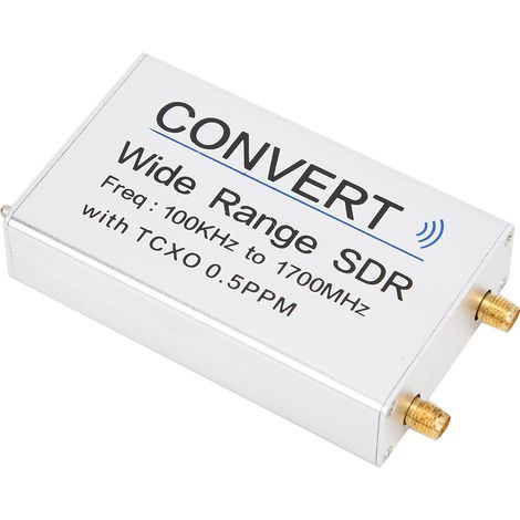 RTL-SDR-USB-Empfänger aus silberfarbener Aluminiumlegierung, 100 kHz–1,7 GHz UV-HF, mit Antenne (1/5)