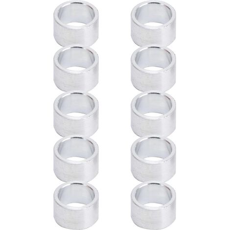 10 Stück runde Abstandshalter aus Aluminiumlegierung ohne Gewinde, Außendurchmesser 10 mm, 6 mm