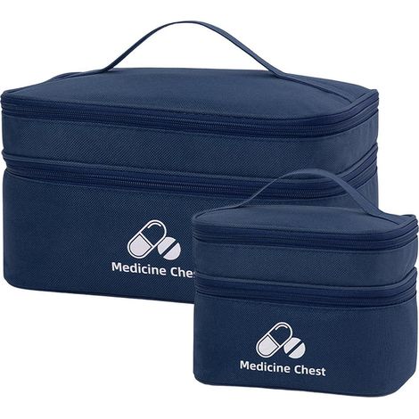 Reiseapotheke Tasche 2 Stück, Große Kapazität, Blau, Wasserabweisend