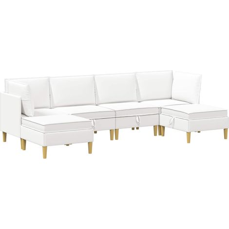 vidaXL Set di divani modulari con spazio di archiviazione 6 pz Bianco (1/5)