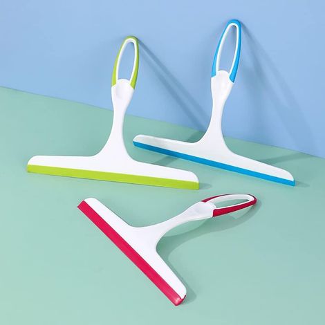 Duschabzieher-Set, 3-teilig: Duschabzieher aus Gummi, Wischer, Radierer, Fensterreiniger aus Edelstahl mit Wandhalterung (1/5)