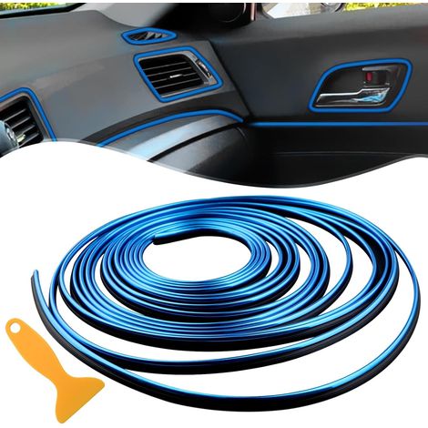 Accessoires intérieurs de voiture universels 5M, unisexes, bandes décoratives flexibles à monter soi-même, avec outils d'installation (bleu)