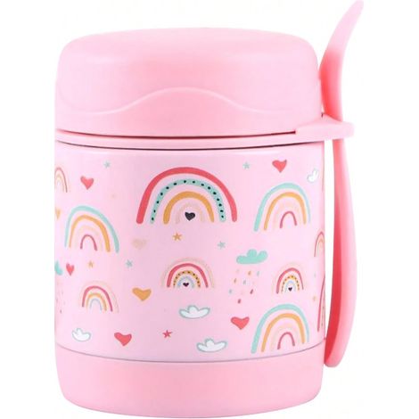 Pot Alimentaire Isotherme en Acier Inoxydable (300ml, 10oz), Boîte à Lunch à Large Ouverture avec Cuillère, Maintient le Chaud 10h et le Froid 16h, pour Bureau et Voyage (1/4)