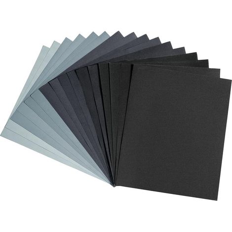 16 Pièces papier de verre fin 5000 3000 2500 2000 1500 1200 1000 800 papier abrasif a l'eau et sec, 23 x 28 cm (1/5)