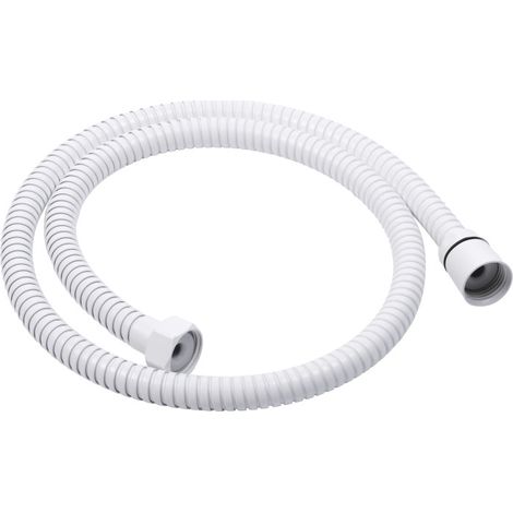 Flexible de douche MSV Teddy 1,50 m Ø14 mm – Double verrouillage anti-torsion – Blanc mat (1/4)