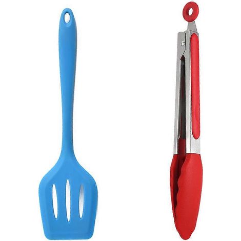 Ensemble de 2 ustensiles de cuisine en silicone, résistants à la chaleur et antiadhésifs, sans BPA et non toxiques. (1/4)