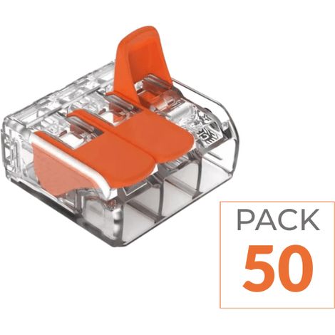 Borne de raccordement à levier 3 entrées - Pack de 50 - SILAMP