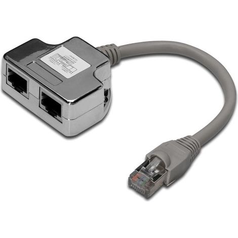 Adapter RJ45 auf 2 RJ45 10/100 CAT 5e geschirmt (1/5)