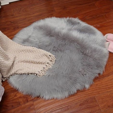 Tapis en fausse fourrure, tapis moelleux imitation polaire, tapis de yoga antidérapant (1/4)