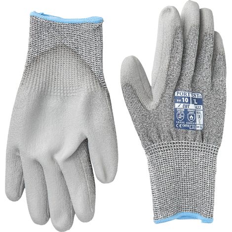 Portwest A622G7RXL Guanto Palmo PU Anti Taglio 5, Grigio, XL