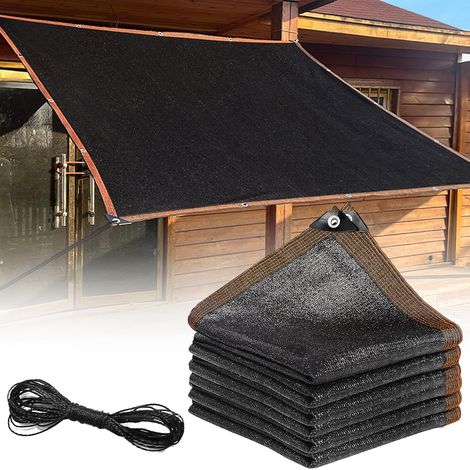 Filet d'ombrage (3 x 4 m), voile d'ombrage rectangulaire, toile d'ombrage à œillets, protection solaire, bloque les UV, pour jardin, pergola (1/5)