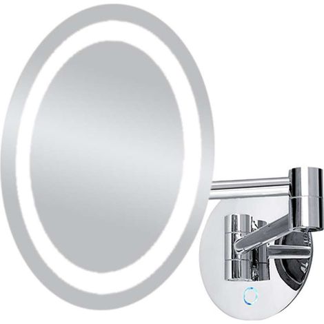 Nimco Kosmetikspiegel - Kosmetik-Wandspiegel mit LED-Beleuchtung, Chrom ZK 20165-26