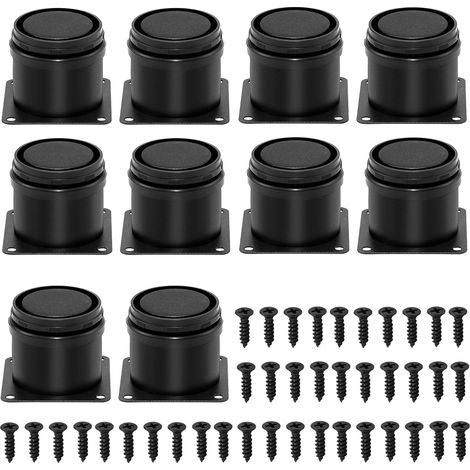 10 Pièces Pied de Meuble Reglable 50 x 50 mm Pied de Support de Meubles (1/5)