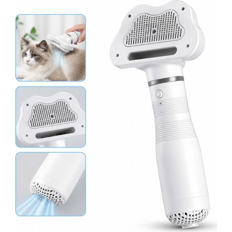 Brosse soufflante 3 en 1 pour chien et chat, séchage et massage du pelage en ABS blanc résistant à la chaleur, câble avec prise européenne, 30 x 14,5 x 6 cm (1/5)