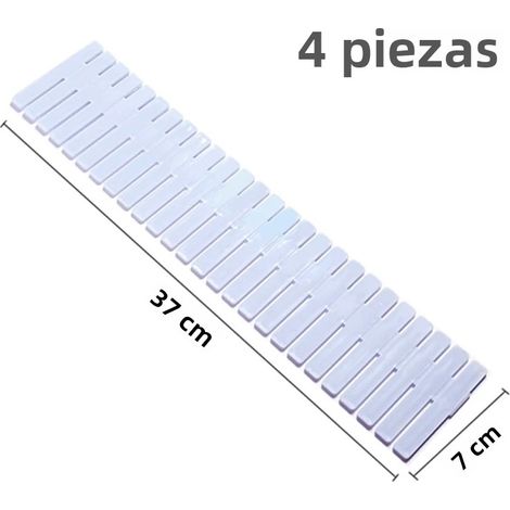 4 Pièces Séparateurs de Tiroirs Réglables en Plastique, Organisateurs de Rangement en Lot de 4, 25.4 cm (1/5)